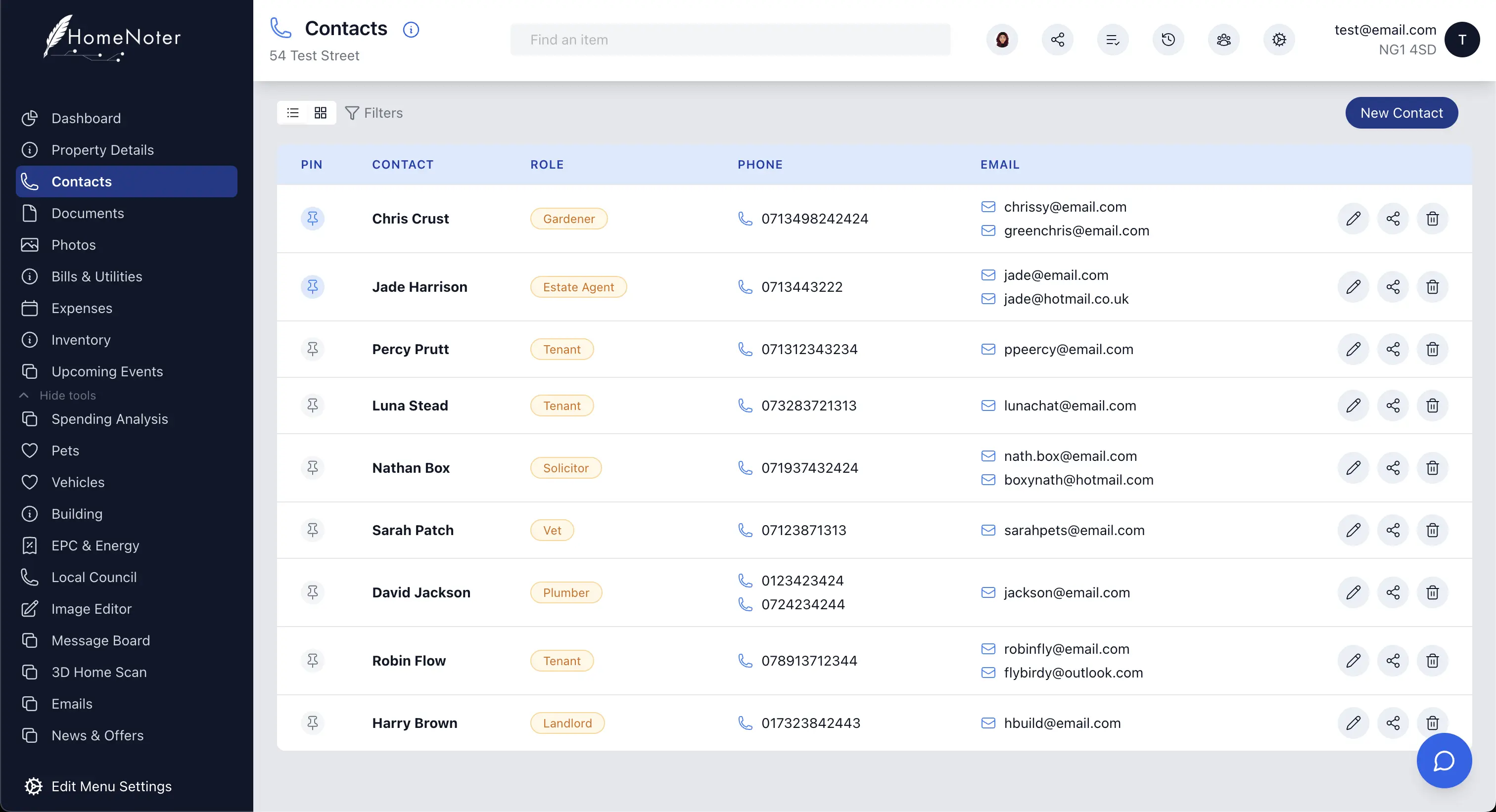 Manage your property contacts with ease